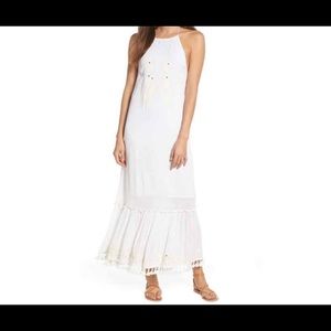 Raga White Embroidered Halter Maxi
